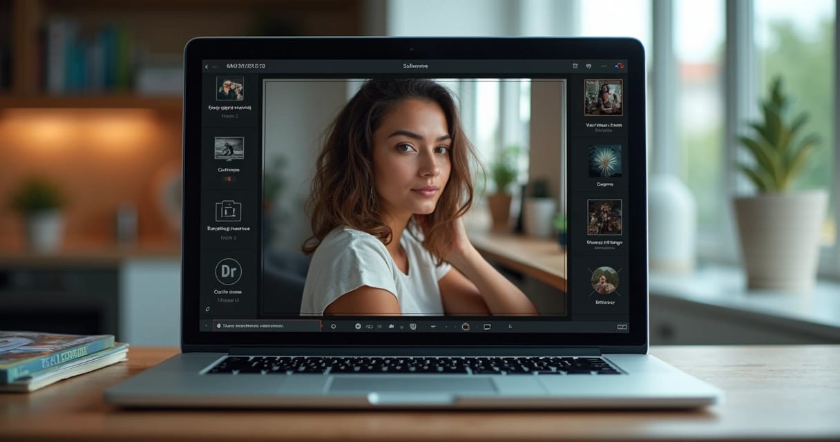 Interface do Google Fotos com recursos de IA exibida em tela de computador moderno