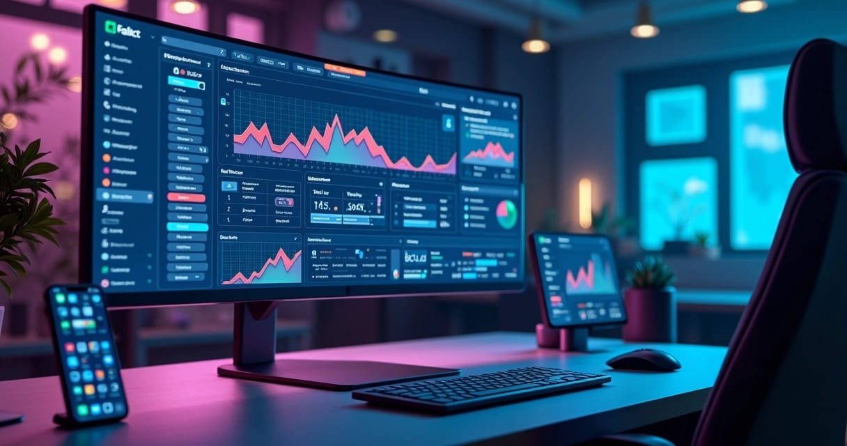 Tela de computador mostrando dashboard com ofertas personalizadas geradas por inteligência artificial em tempo real