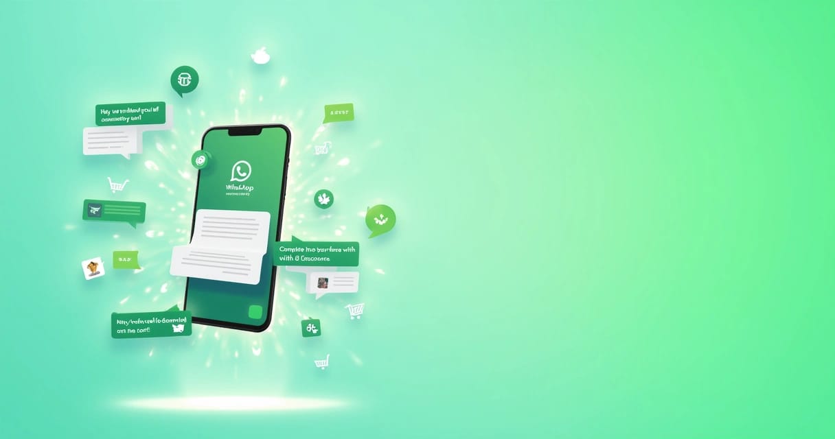 Ilustração de uma conversa automatizada do WhatsApp para recuperar vendas abandonadas.