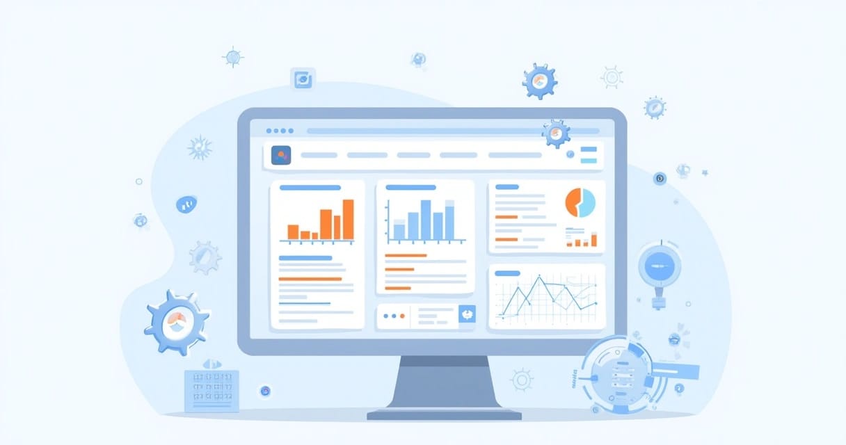 Tela de computador exibindo documentação de API detalhada com gráficos, código e diagramas coloridos