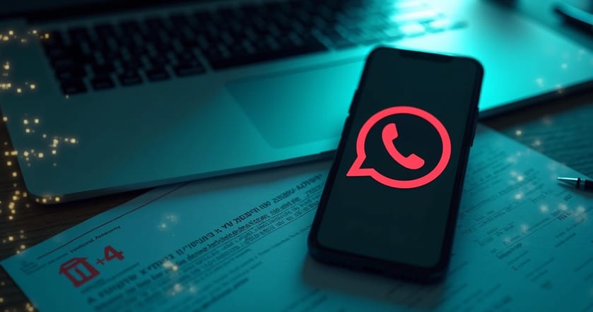 Tela de smartphone mostrando alerta de segurança sobre vulnerabilidade zero-day no WhatsApp