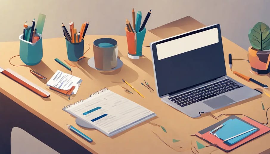 Pessoa utilizando uma calculadora em um escritório moderno com laptop, gráficos financeiros na tela e documentos organizados.