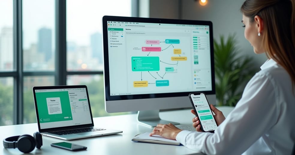 Painel com automação de marketing integrando e-mail e WhatsApp
