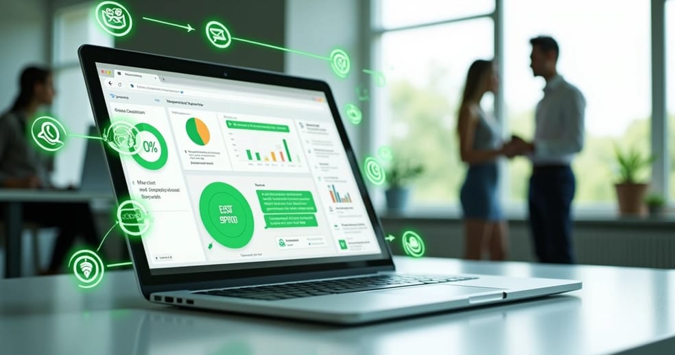 Dashboard com chatbot para WhatsApp gerenciando vendas e atendimento