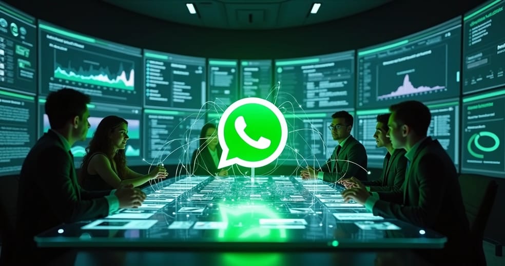 Painel central com bot de WhatsApp conectado a mapa de jornadas de vendas