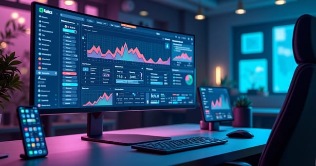 Tela de computador mostrando dashboard com ofertas personalizadas geradas por inteligência artificial em tempo real