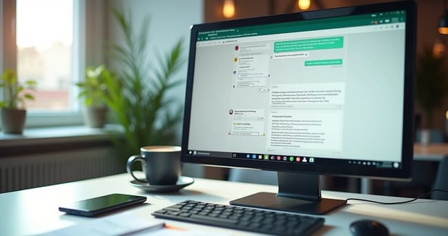 Tela de plataforma de mensagens exibindo interface do WhatsApp com notificações e chatbot configurados