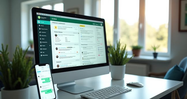 Interface de plataforma CRM mostrando automação e mensagens no WhatsApp