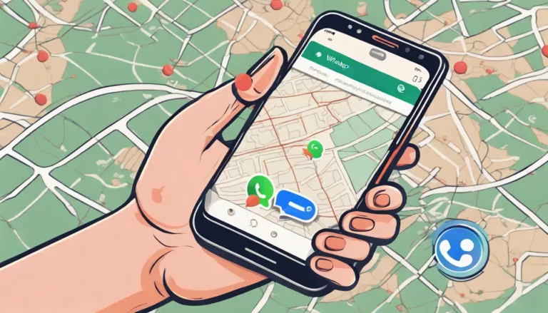 Smartphone exibindo notificação de rastreamento no WhatsApp com mapa estilizado ao fundo e emoji de aprovação, representando a fidelidade do cliente.